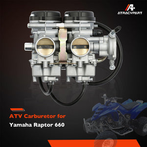 Carburetor Compatible with 2001-2005 Yamaha Raptor 660 660R YFM660 YFM660R ATV Carb with Air Filter Foam&Fuel Valve Petcock Raptor Replace #5LP-14900-00-00 5LP-14900-20-00 5LP-14900-30-00