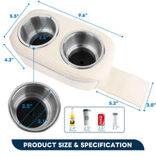 Load image into Gallery viewer, Marinexplore Pontoon Cup Holder,Boat Seat Cup Holder,Double Drink Holder,Portable Cup Beverage Mobile Phone Holders for Pontoon Boat Sofa,RV Couch,Car Back Seat (Beige)