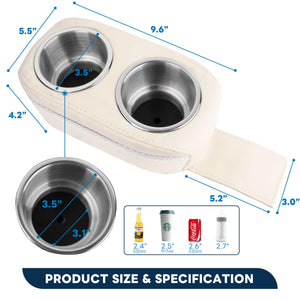 Marinexplore Pontoon Cup Holder,Boat Seat Cup Holder,Double Drink Holder,Portable Cup Beverage Mobile Phone Holders for Pontoon Boat Sofa,RV Couch,Car Back Seat (Beige)