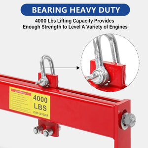 Parts-Diyer 4000lbs Load Lever for 2 Ton Engine Hoist Crane Cherry Picker Lift Tool Heavy Duty (Red·Lever)