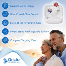 Load image into Gallery viewer, Oracle Standard 2.0 Hearing Aids for Seniors - Oricle Hearing Aids for Adults with Advanced Noise Cancellation - Easy Volume Control with Portable Charging Case
