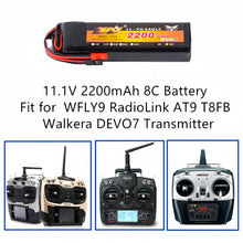 Load image into Gallery viewer, Cecicebb Transmitter LiPo Battery 11.1V 2200mAh 8C for Walkera DEVO 7 WFLY9 RadioLink AT9 Radiolink T8FB Transmitter Remote Controllor 1 Pack with USB Charger Cable