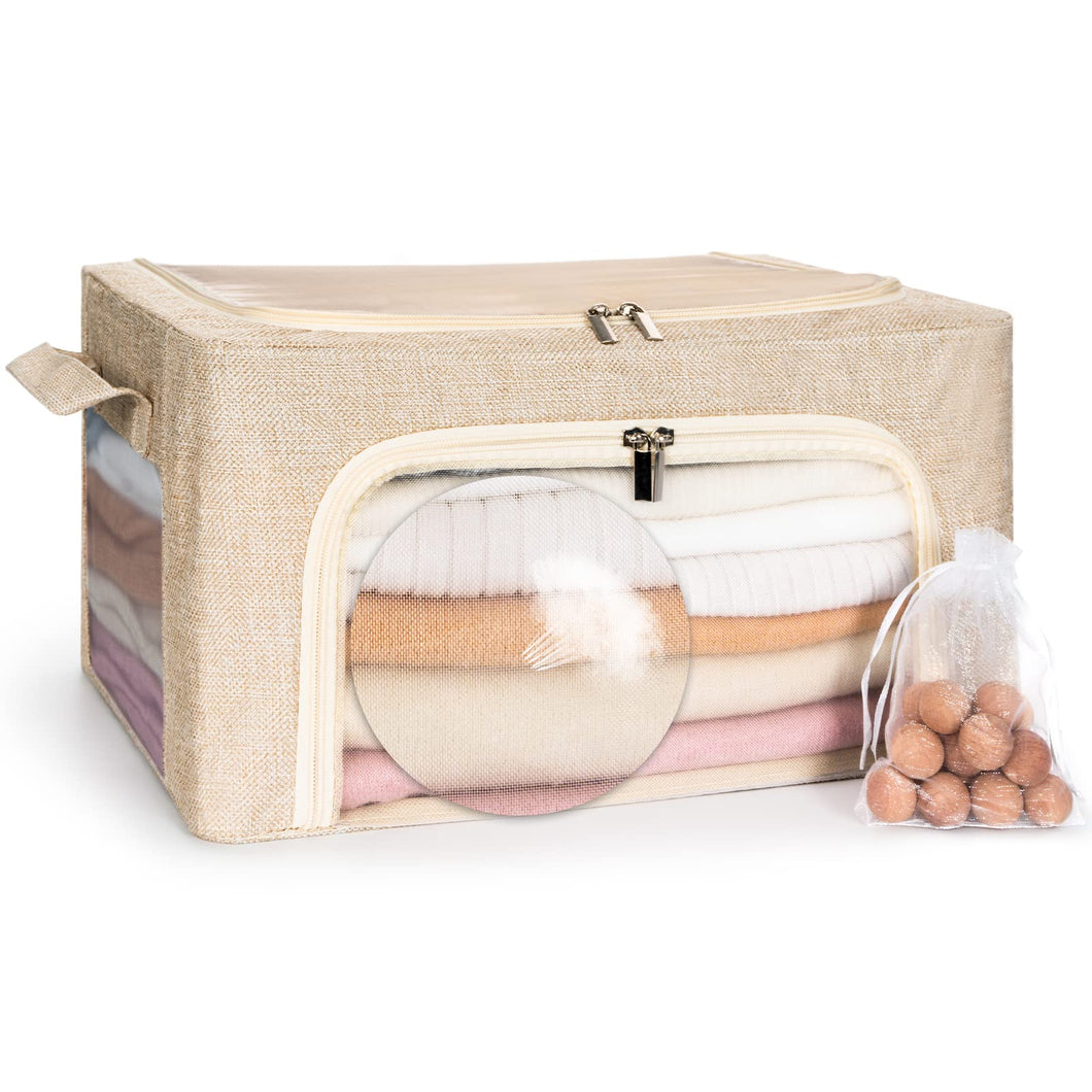 22L Cashmere Sweater Storage Bag with Natural Cedar Balls | BREATHABLE Cashmere Storage Bag Friendly for Knitwear Merino Wool/Knit Sweater for Closet Shelf Wool Clothes Garment Organizer Pouch