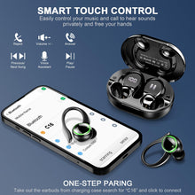 Load image into Gallery viewer, Wireless Earbuds, Bluetooth 5.3 Headphones with Noise Cancelling Mic, Bass Stereo Bluetooth Earphones 50Hrs with LED Display, IP7 Waterproof Earbuds with Earhooks, Ear Buds for Sports/Workout/Running