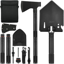 Load image into Gallery viewer, iunio Survival Shovel Multitool with Axe, Camping Shovel Hatchet, Tactical Shovel, Folding with Carrying Bag for Camping, Hiking, Backpacking, Entrenching, Car Emergency