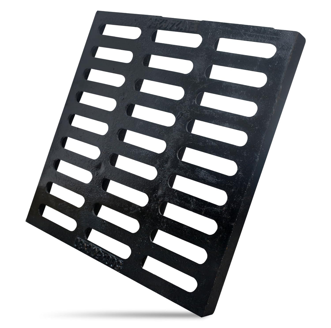 Cast Iron Drain Grate 24x24 Inch Outdoor Square Drain Cover B Class Heavy Duty Sewer Grate Durable Channel Grate for Driveway Concrete Yard Garage Black Finish