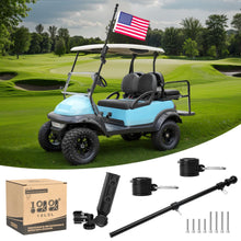 Load image into Gallery viewer, 10L0L Golf Cart Flag Holder and Flagpole Bracket Mount Compatible with for Yamaha EZGO TXT RXV Club Car DS Precedent Icon EV Star Embroidered USA Flag (12&quot;×18&quot;) Included