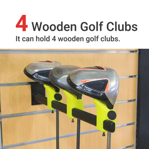 Swift Courser 2 Packs Golf Club Holder Wood and Driver Organize Storage Display for Slatwall to Hold 4 Clubs, 16.33", Black (Bracket (Black) + Holder (Black), 16.33" (41.5cm))