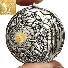 Load image into Gallery viewer, USA Movable Mechanical Coin Hobo Nickel Morgan Dollar Holy Grail Wandering Removeable Sword Amazing Art Collectible Creative Gift Handmade Commemorative
