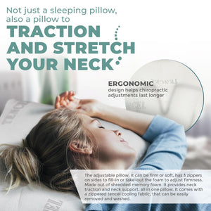 Cervical Neck Pillow for Sleeping and Neck Pain Relief - Memory Foam Pillows - Adjustable Pillows for Neck and Shoulder Pain - Side Sleeper Pillows for Adults