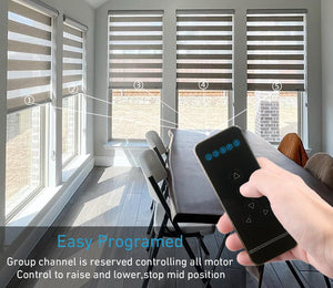 Rollerhouse 5 Channel Blinds Remote RF 433.92 Replacement Controller for Motorized Windows Shades and Blinds, Black
