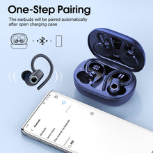 Load image into Gallery viewer, Wireless Earbuds Bluetooth 5.3 Headphones Sport, 50H Stereo Ear Buds Dual LED Display, 2025 Bluetooth Earbuds with 4 ENC Noise Canceling Mic, IP7 Waterproof Earphones with Earhooks for Running, Navy