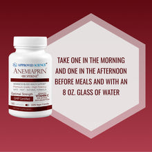 Load image into Gallery viewer, Approved Science Anemiaprin - Absorbable Iron, Vitamin C - Gentle On Stomach - 180 Capsules - 3 Month Supply - Non-GMO, Vegan
