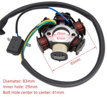 Load image into Gallery viewer, Ignition Stator Magneto 5 wire AC 6 Pole Coil for GY6 125cc 150cc Scooter ATV Go Kart TAOTAO Dune Buggy, 6 Coil 5 Wire Stator Magneto With Magneto Flywheel Puller