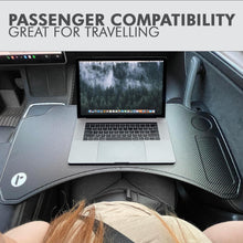 Load image into Gallery viewer, CYBERDESK: Portable Car Table for Tesla Model 3 X Y - Workstation Desk, Dining Tray, Laptop Holder for Remote Work, Eating, Travel, and Business - Easy Installation, Sturdy Design (Large)