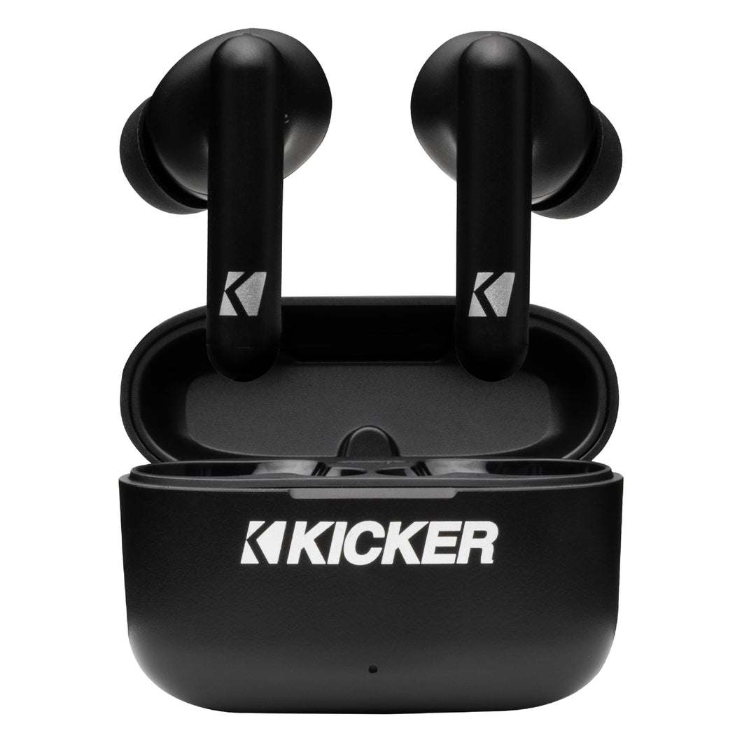 KICKER TWS2 True Wireless Earbuds, Bluetooth Earbuds with Microphone, Environmental Noise Cancelling, Wireless Earphones for Android and iOS, Fast Charging Case USB-C with 24 Hours of Playtime