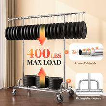 Load image into Gallery viewer, HOKEEPER Clothes Rack, Clothing Racks for Hanging Clothes Heavy Duty Garment Rack Rolling Coat Rack with Lockable Wheels Portable Closet, for Bedroom, Living Room, Laundry, Balcony