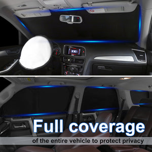 TINGLU Window Shades for Chrysler Pacifica Minivan 2017-2025 Accessories Full Windows Rear Triangular Windshield Sun Shade Sun UV Rays Privacy Protection 8PCS
