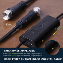 Load image into Gallery viewer, ANTOP Antenna Inc. AT-250X2 AT-250X2 Versa Smartpass Amplified Indoor HDTV Folding Antennas, 2 Pack, Black