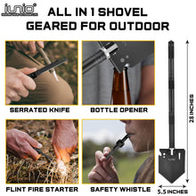 Load image into Gallery viewer, iunio Survival Shovel Multitool with Axe, Camping Shovel Hatchet, Tactical Shovel, Folding with Carrying Bag for Camping, Hiking, Backpacking, Entrenching, Car Emergency