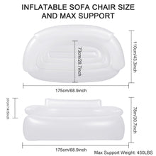 Load image into Gallery viewer, MIICASA Double Inflatable Couch Sofa Camping Chair, LED Inflatable Chair with Lights, Blow Up Illuminated Air Lounger Chair with Electric Pump, Indoor Outdoor Automatic Inflatable Sofa for Room Yard
