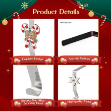 Load image into Gallery viewer, Baseo Set of 5 Stocking Holders for Mantle - Christmas Stocking Hangers for Fireplace Christmas Stocking Hangers for Mantel Stocking Hooks for Fireplace Stocking Holders for Christmas Decoration