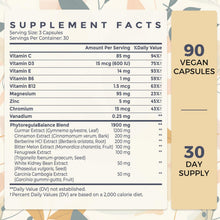 Load image into Gallery viewer, 16 in 1 Blxxd Sugr Effective Gymnema Sylvestre Supplement 2100MG | with Berberine, Cinnamon, Bitter Melon | Vitamins, Magnesium &amp; Chromium | 90 Vegan Capsules Capsules