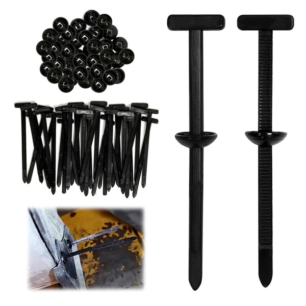 50Pcs Nylon Universal Cable Tie Buckle, Heavy Duty Self-Locking Nylon Zipper Clips, Plastic Cable Tie Buckle Zip Tie, UV Resistant Black Zipties for Car Daily Repair