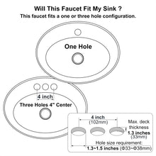 Load image into Gallery viewer, Derengge Bathroom Faucet,Two-Handle Bathroom Sink Faucet with Water Supply Line,1 Hole or 3 Hole Lavatory Vantity Faucet with Deck Plate, with Pop-up Drain,Warm White Finished,F-0081-WW