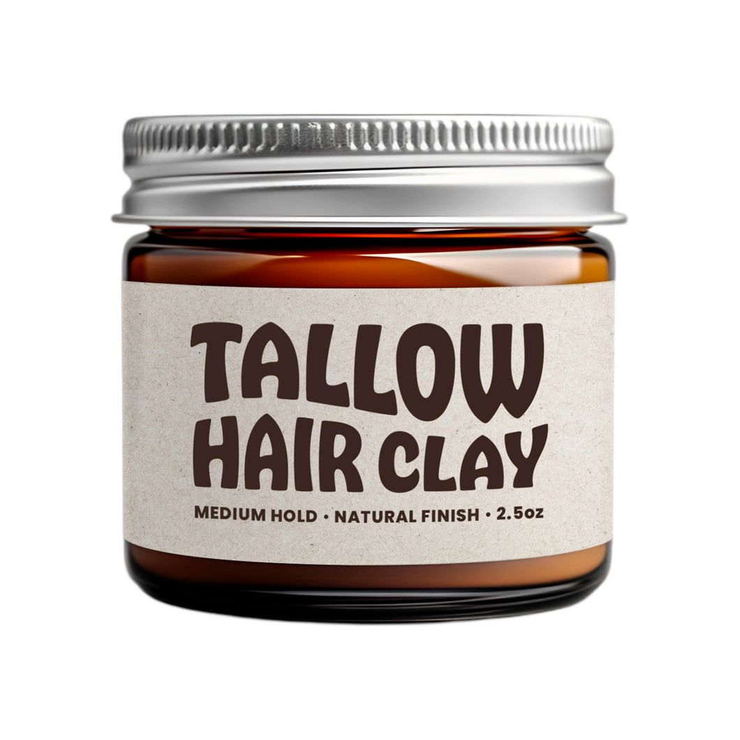 Earth Wave All Natural Tallow Hair Clay - Premium Hair Styling Clay - Organic Ingredients - Zero Toxins - Perfect for everyday use - Medium Hold & Natural Finish - Non-Greasy Formula – 2.5 oz