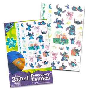 Stitch Backpack for Girls Set - Bundle with Lilo and Stitch Backpack with Front Pockets Plus Water Bottle, Tattoos, More | Stitch Backpack Set for Kids