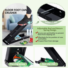 Load image into Gallery viewer, Can Crusher for Recycling Aluminium Foot Operated, Heavy Duty Portable Pedal Steel Floor Can Smashers for 6Oz-24Oz Beer Cans, Canned Pet Food, Metal/Plastic Bottle Soda Can Crushers