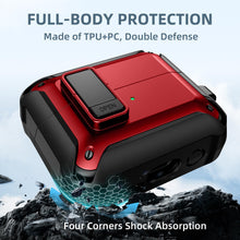 Load image into Gallery viewer, GEAK Case Compatible with Galaxy Buds 3 Pro/Samsung Galaxy Buds 3 Case with Carabiner &amp; Cleaning Kit, Full Protective Hard Cover Shell with Secure Lock Clip for Galaxy Buds 3 Men Women, Red