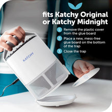 Load image into Gallery viewer, Katchy Original and Midnight Glue Board Refills (8 Pack) - Indoor Insect Trap Glue Board Refills for Mosquito, Gnat, Moth, Fruit Flies - Non-Zapper Traps for Buzz-Free Home