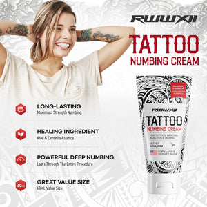 Tattoo Numbing Cream Extra Strength: Long Lasting Numbness for Painless Tattoo Piercing Waxing Microblading 60ML (Large, Gram, 60)