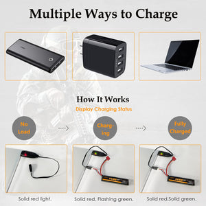 VICMILE 1400mAh Airsoft Battery 11.1V Lipo Battery with Deans T Plug 30C High Discharge Rate Rechargeable 3S Lipo Battery for Airsoft Model Guns