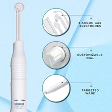 Load image into Gallery viewer, StackedSkincare High Frequency Facial Wand - Portable Skin Therapy Tool with Neon &amp; Argon Electrodes - Helps Support Clearer Looking Skin &amp; Scalp for Face, Hair, and Temporary Acne Appearance Care