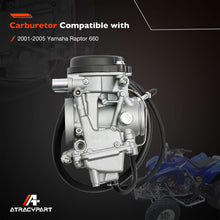 Load image into Gallery viewer, Carburetor Compatible with 2001-2005 Yamaha Raptor 660 660R YFM660 YFM660R ATV Carb with Air Filter Foam&amp;Fuel Valve Petcock Raptor Replace #5LP-14900-00-00 5LP-14900-20-00 5LP-14900-30-00