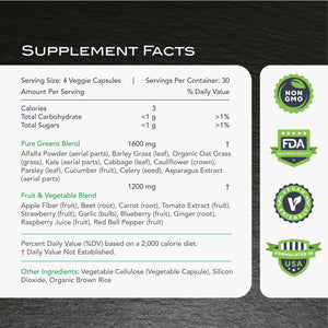 KaraMD Pure Nature | Greens, Fruit and Veggies Supplement | Vitamins, Fiber & Antioxidants | 20 Fruits and Vegetables Supplements for Energy & Digestion | Gluten Free & Vegan Friendly (2 Pack)