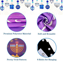 Load image into Gallery viewer, Happy Hanukkah Garage Door Cover, Chanukah Garage Door Decorations Cover Banner 6 x 13Ft with 8 Reinforced Rings, Happy Hanukkah Large Backdrop Decoration for Garage Party Wall Door Gate