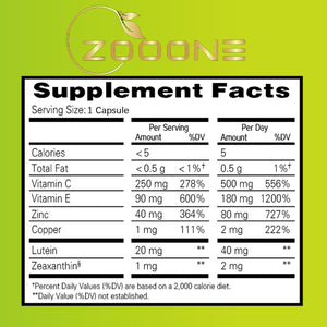 zooone- 60pcs Lutein Eye Vitamins Supplement Nutritional Supplement for Macular Health & Dry Eye Support, Contains Lutein, Zinc, Vitamins C/E & Zeaxanthin