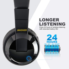 Load image into Gallery viewer, KICKER Tabor2 Bluetooth Headphones Over The Ear Wireless Earphones with Microphone, Passive Noise Reducing, Soft Comfort Padding, Extra Bass Clear Crisp Treble