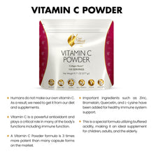 Load image into Gallery viewer, Cocó March N.M.D 1000 mg Vitamin C Powder- for Collagen Production &amp; Immune Support, Zinc, Bromelain, Quercetin, L-Lysine - Free from: Gluten Dairy, Soy, GMOs, Vegan and Keto Friendly 10 Oz