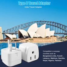 Load image into Gallery viewer, 2 Pack US to Argentina Australia China Travel Plug Adapter, Type I 3 Pin Grounded Wall Plug Wall Outlet Power Adapter for Argentina Australian,New Zealandand More (Type I - White)