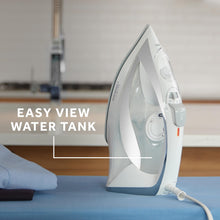 Load image into Gallery viewer, Sunbeam Turbo Steam Iron, 1700 Watt, Nonstick Ceramic Soleplate, Horizontal or Vertical Shot of Steam, Quick Heating, 3-Way Auto-Off, White and Chrome,9.3&quot;L x 3.7&quot;W