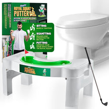 Load image into Gallery viewer, Gagster Royal Squat Putter – Mini Golf Toilet Game – Foldable Potty Stool for Adults – Funny Gag Gift for Men – White Elephant Present Ideas for Office – Indoor Golf Game for Men
