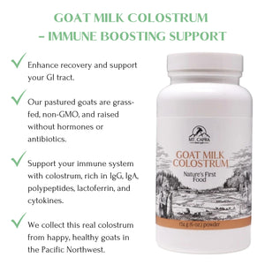 Mt. Capra Goat Milk Colostrum | for Healthy Immune System, Gut, and Athletic Performance | Grass-Fed, High in Immunoglobulins | 60 Servings - 174 Grams