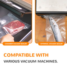Load image into Gallery viewer, Wevac 8” x 150’ Food Vacuum Seal Roll Keeper with Cutter, Ideal Vacuum Sealer Bags for Food Saver, BPA Free, Commercial Grade, Great for Storage, Meal prep and Sous Vide (8&quot; x 150&#39;)