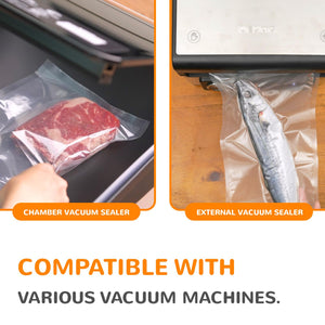 Wevac 8” x 150’ Food Vacuum Seal Roll Keeper with Cutter, Ideal Vacuum Sealer Bags for Food Saver, BPA Free, Commercial Grade, Great for Storage, Meal prep and Sous Vide (8" x 150')