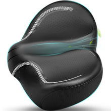 Load image into Gallery viewer, GINEOO New Noseless Oversized Bike Seat, Extra Wide Comfort Pure Memory Foam Bicycle Seat Cushion, Compatible Saddle Replacement with Electric Bike, Exercise, Cruiser, Road Bike for Men &amp; Women